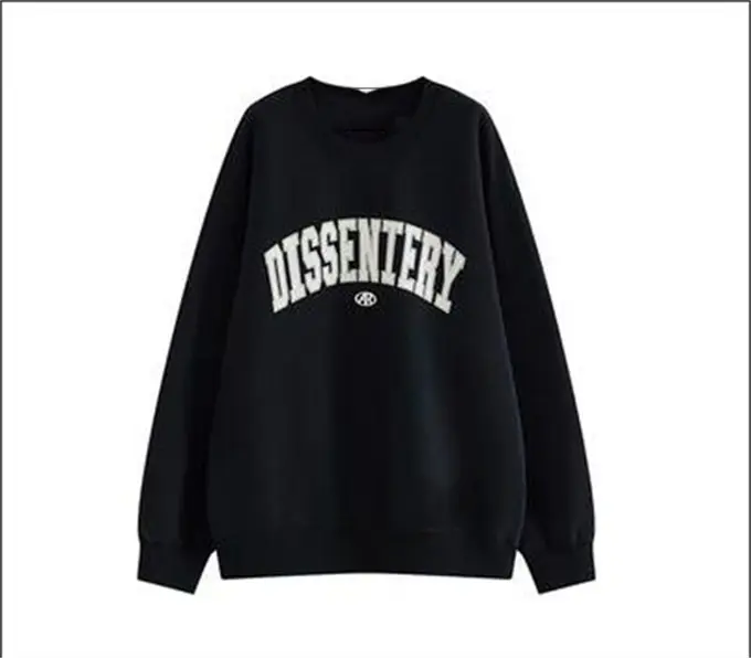 Women Black Letter Print Sweatshirt 2025 Autumn Loose Fit - Image 3