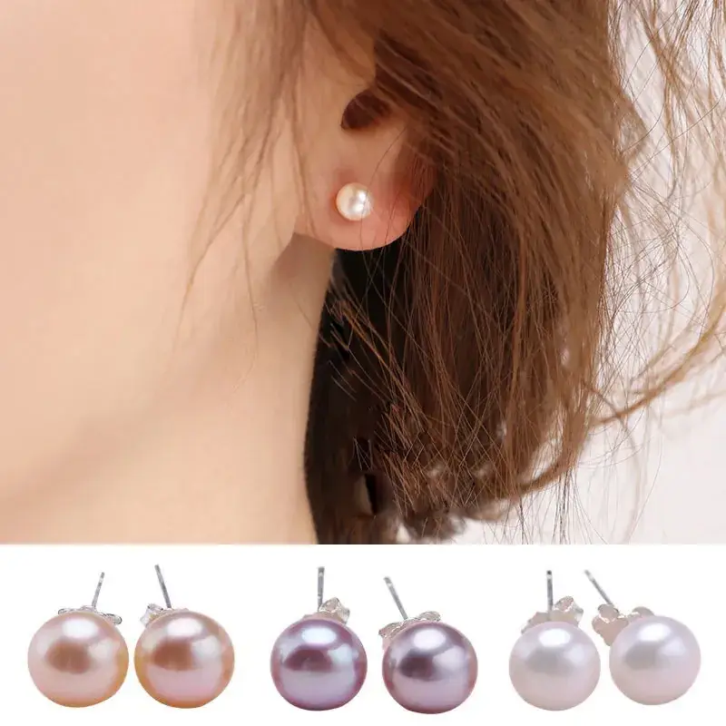 S925 Silver Pearl Earrings for Women Elegant Small - Image 3