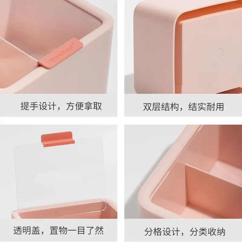 Transparent Cosmetic Storage Box with Lid Double Layer - Image 6