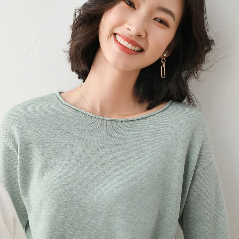 Women Polyester Pullover Long Sleeve Black V Neck - Image 2