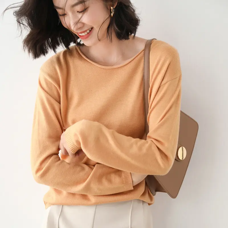 Women Polyester Pullover Long Sleeve Black V Neck - Image 4