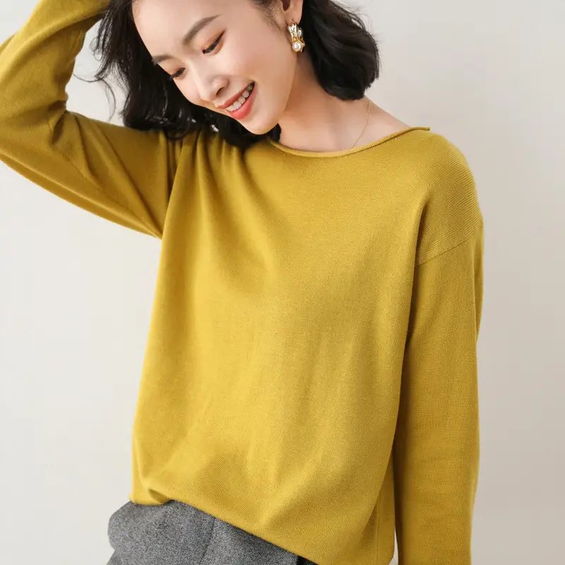 Women Polyester Pullover Long Sleeve Black V Neck - Image 7