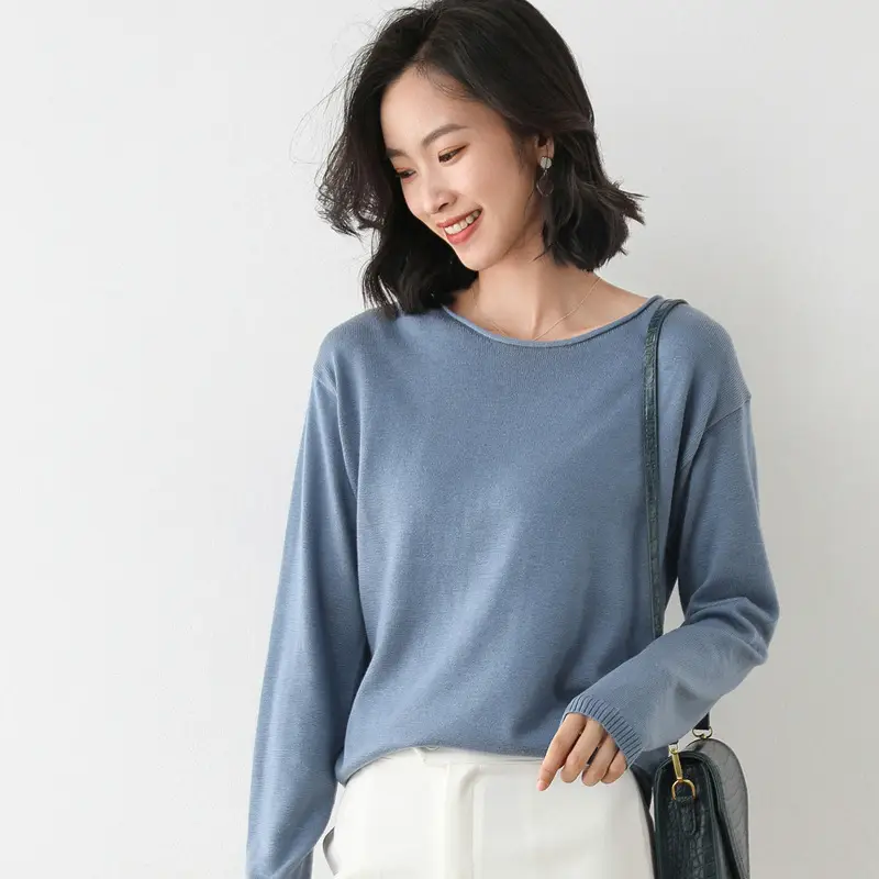 Women Polyester Pullover Long Sleeve Black V Neck - Image 8