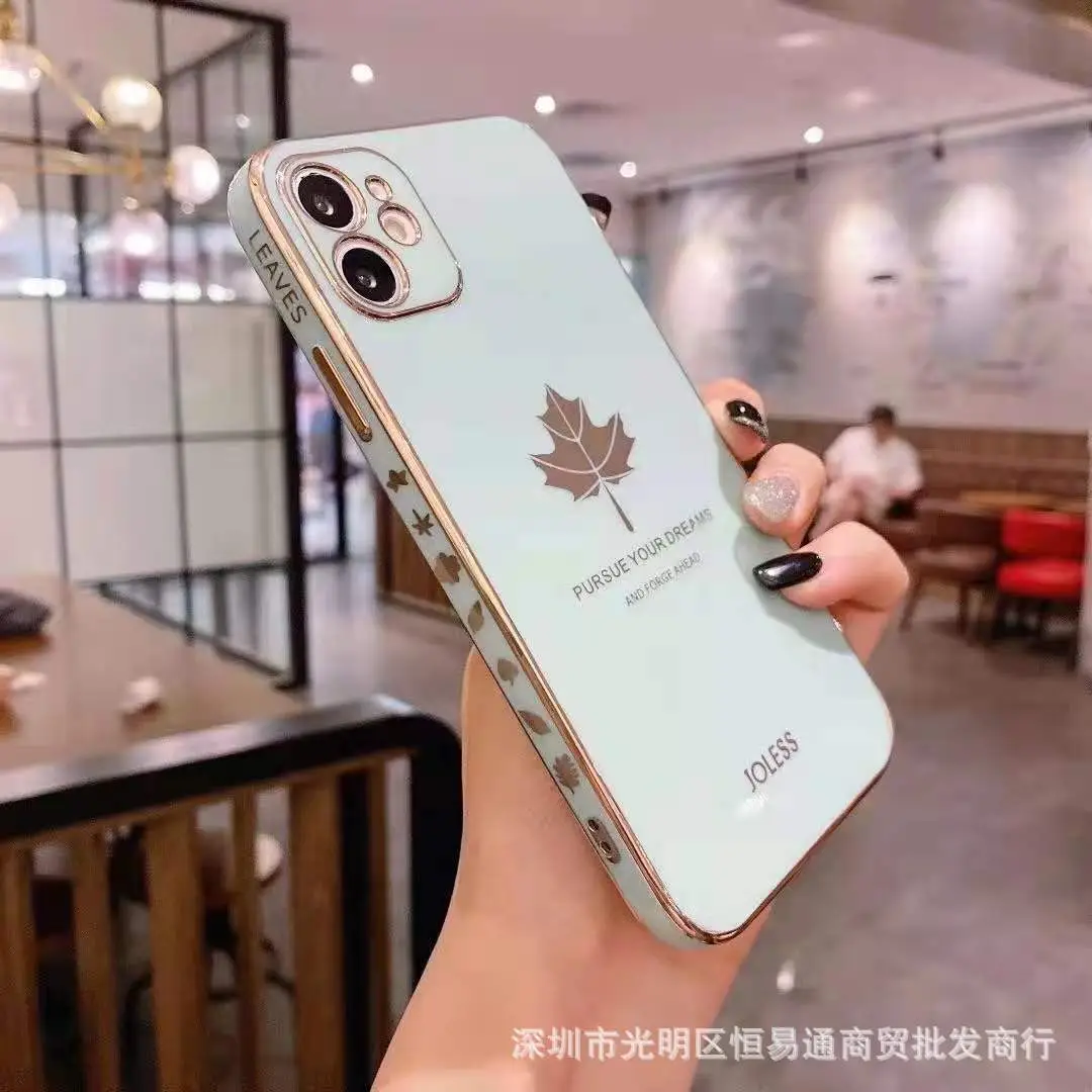 Purple Maple Leaf Phone Case for iPhone 16-13 Pro