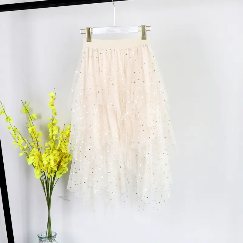 Pink Sequin Starry Sky Mesh Skirt Women's 2025 Spring - Image 14