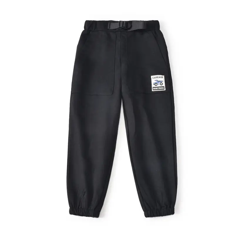 Spring Boys Cotton Terry Pants Navy Blue 100-140 Yards - Image 4