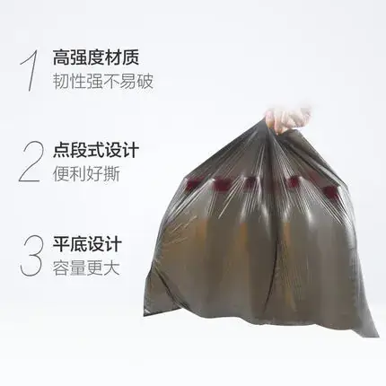 Black Kitchen Disposable Garbage Bags 5 Rolls Medium Size - Image 5