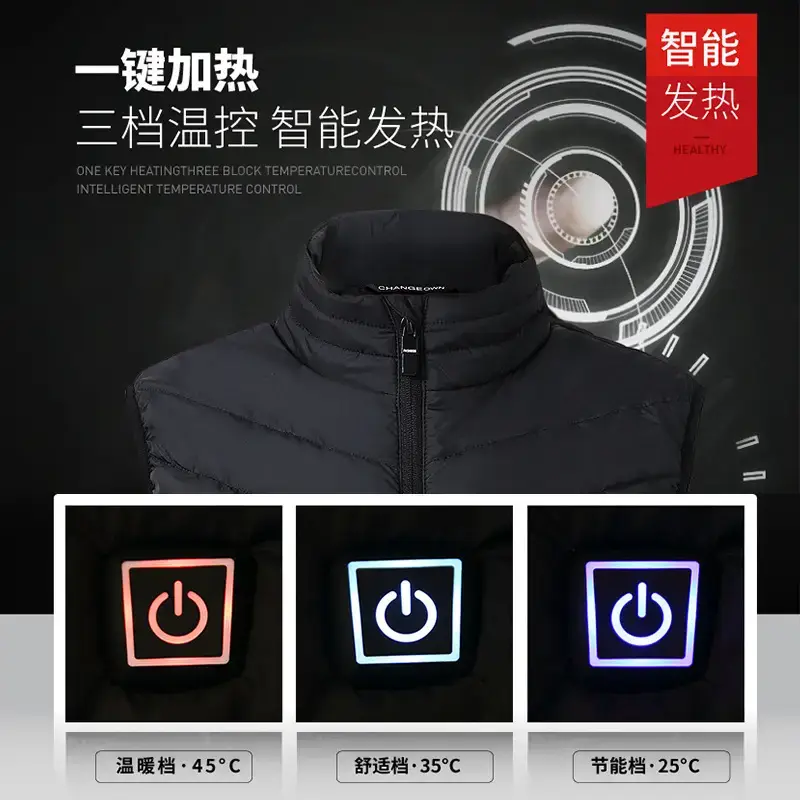 Electric Heating Vest Black Large Capacity Portable - Image 9
