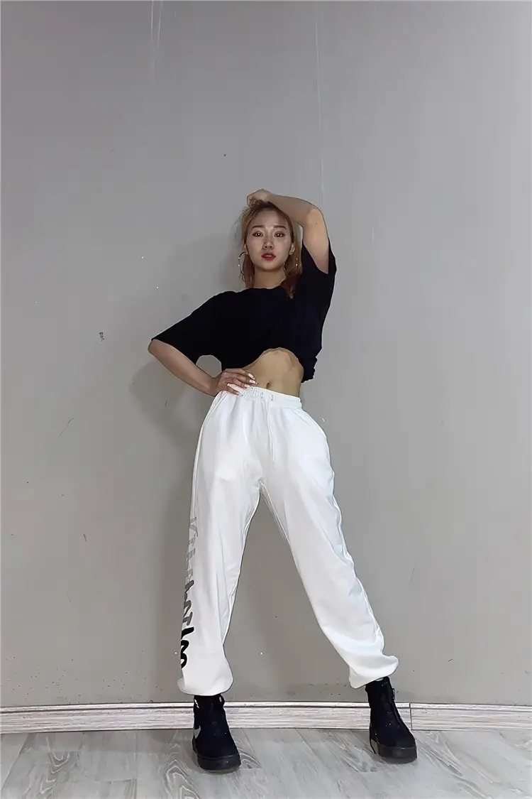 Women Printed Sweatpants White High Waist Slim Leg 2025 — feature 12