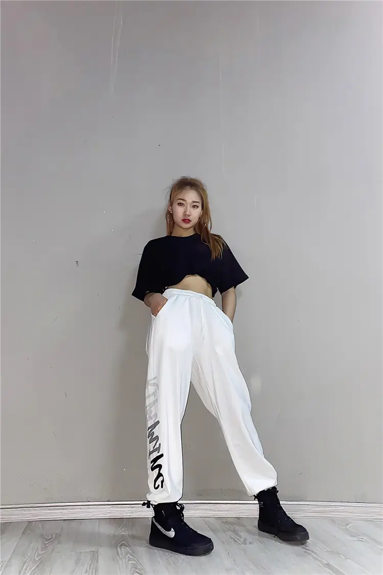 Women Printed Sweatpants White High Waist Slim Leg 2025 — feature 13