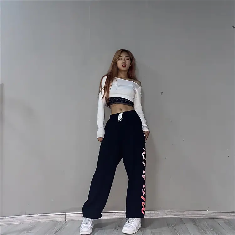 Women Printed Sweatpants White High Waist Slim Leg 2025 — feature 4