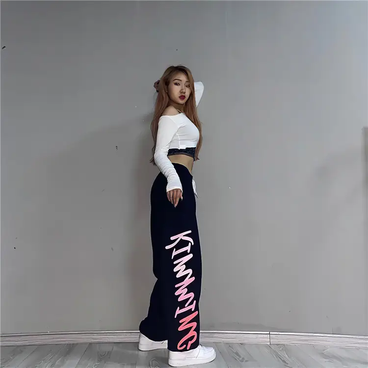 Women Printed Sweatpants White High Waist Slim Leg 2025 — feature 6