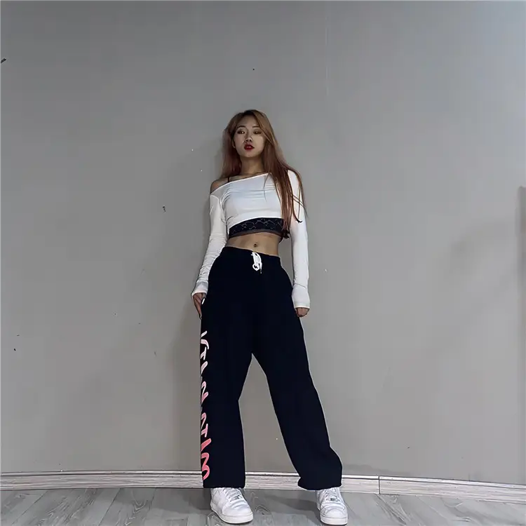 Women Printed Sweatpants White High Waist Slim Leg 2025 — feature 7