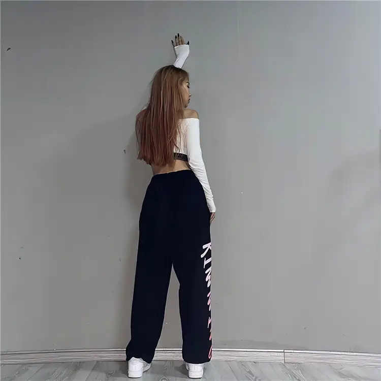 Women Printed Sweatpants White High Waist Slim Leg 2025 — feature 8