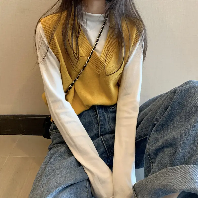 Women Knitted V-Neck Vest 2025 Spring Fall Wear - Image 11