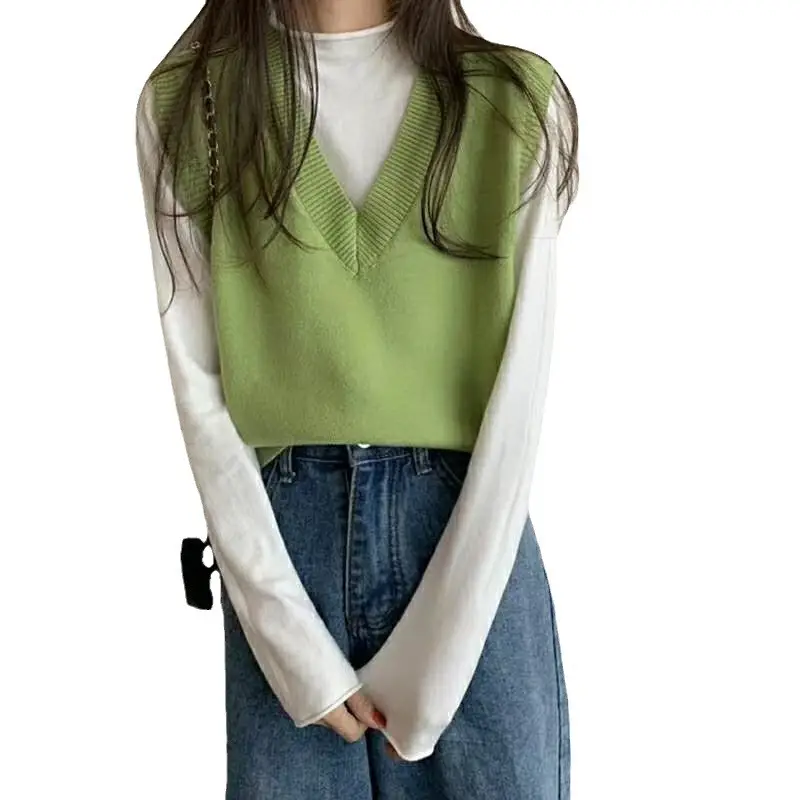 Women Knitted V-Neck Vest 2025 Spring Fall Wear - Image 12