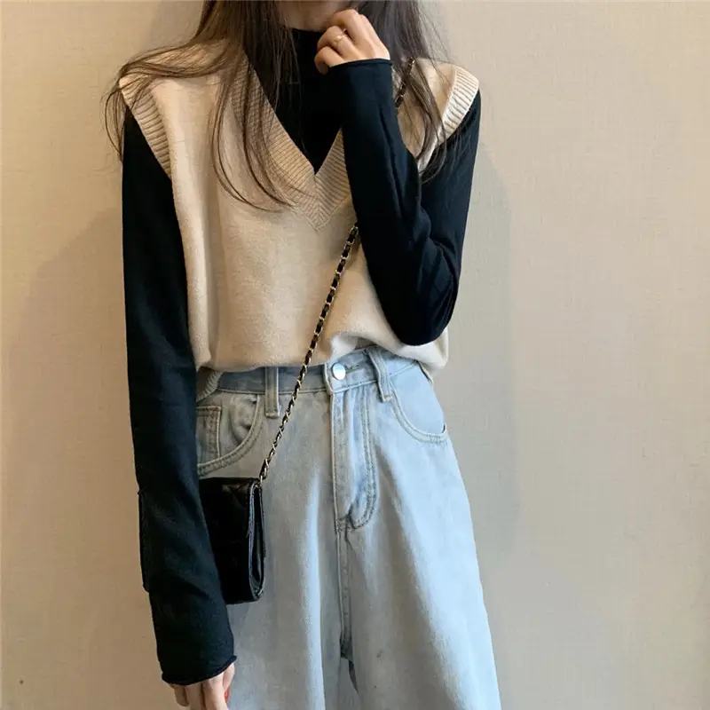 Women Knitted V-Neck Vest 2025 Spring Fall Wear — feature 18