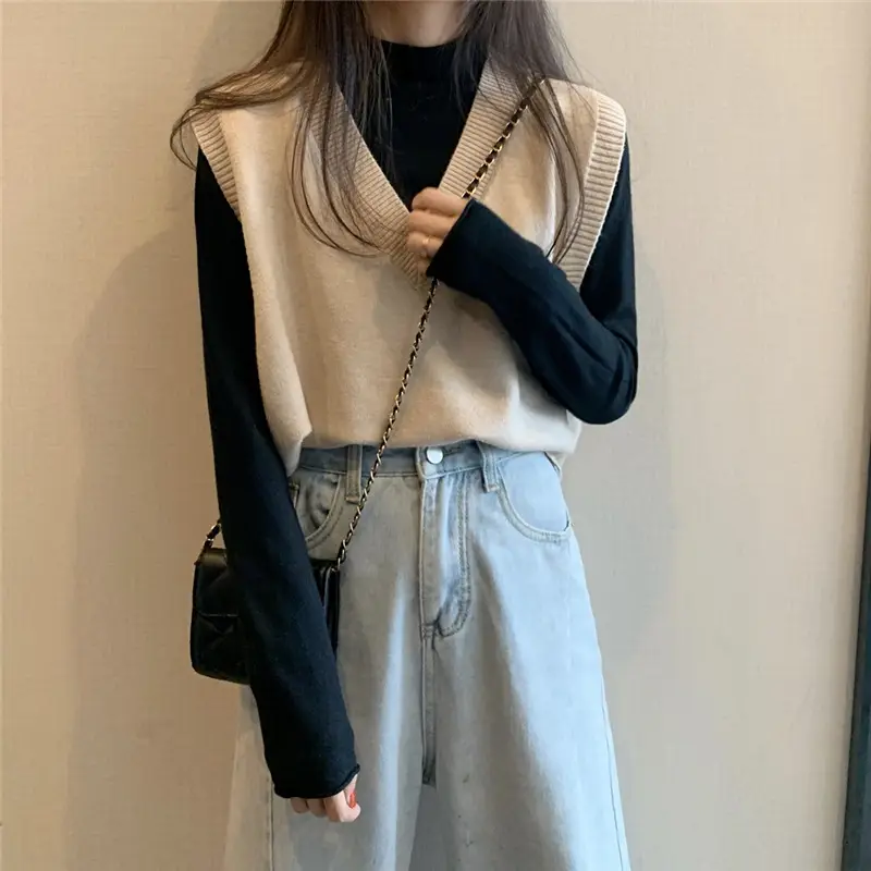 Women Knitted V-Neck Vest 2025 Spring Fall Wear — feature 20