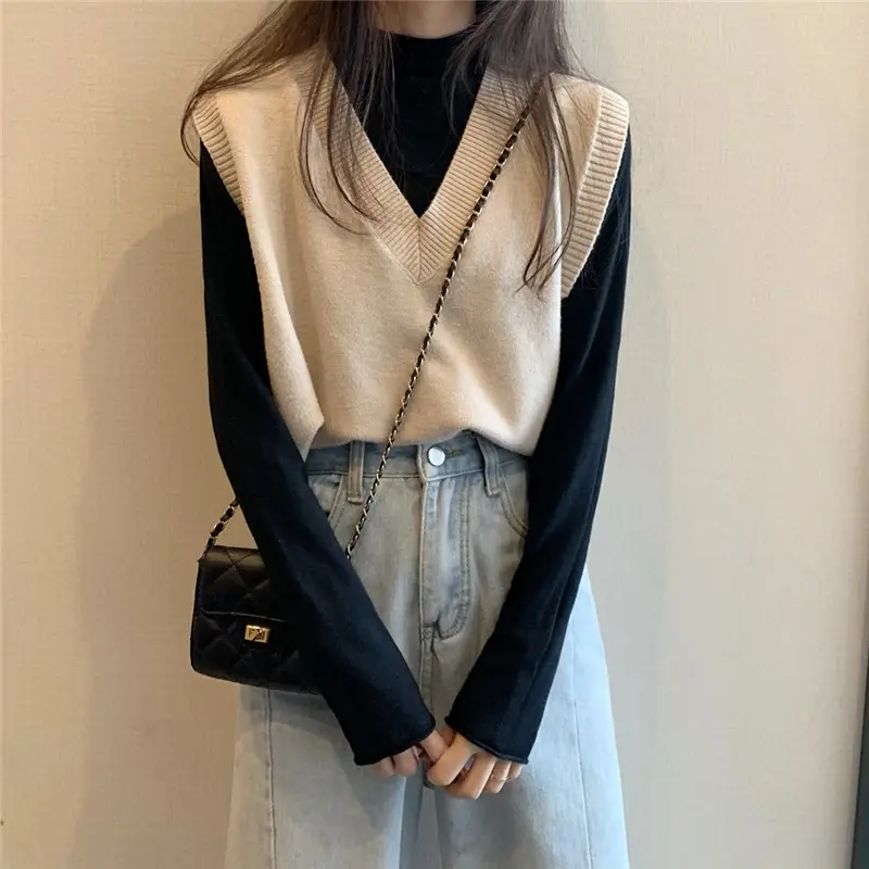 Women Knitted V-Neck Vest 2025 Spring Fall Wear — feature 22