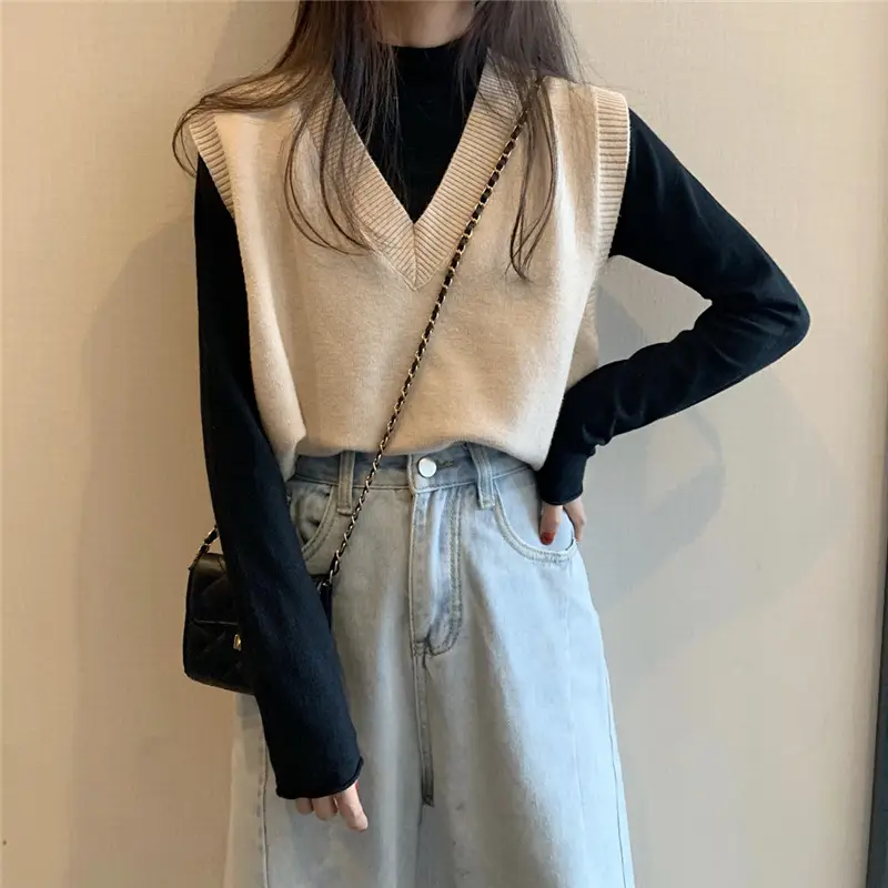 Women Knitted V-Neck Vest 2025 Spring Fall Wear — feature 24