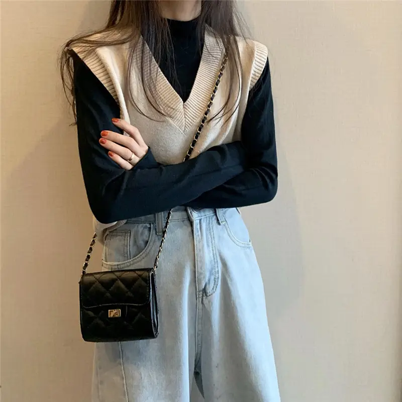 Women Knitted V-Neck Vest 2025 Spring Fall Wear — feature 28