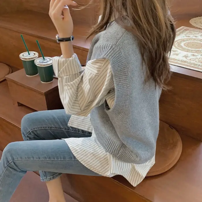 Women Knitted V-Neck Vest 2025 Spring Fall Wear - Image 3