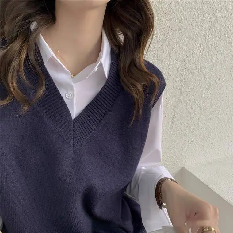 Women Knitted V-Neck Vest 2025 Spring Fall Wear - Image 7