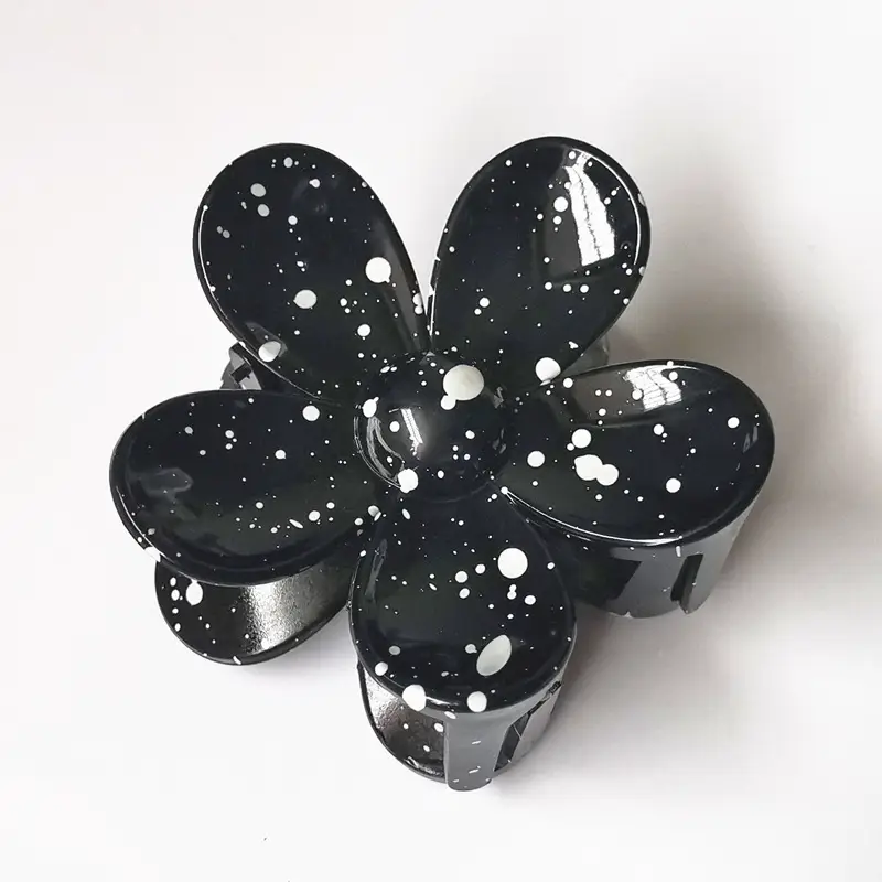 Black Flower Grip Hair Clip for Women - Image 15