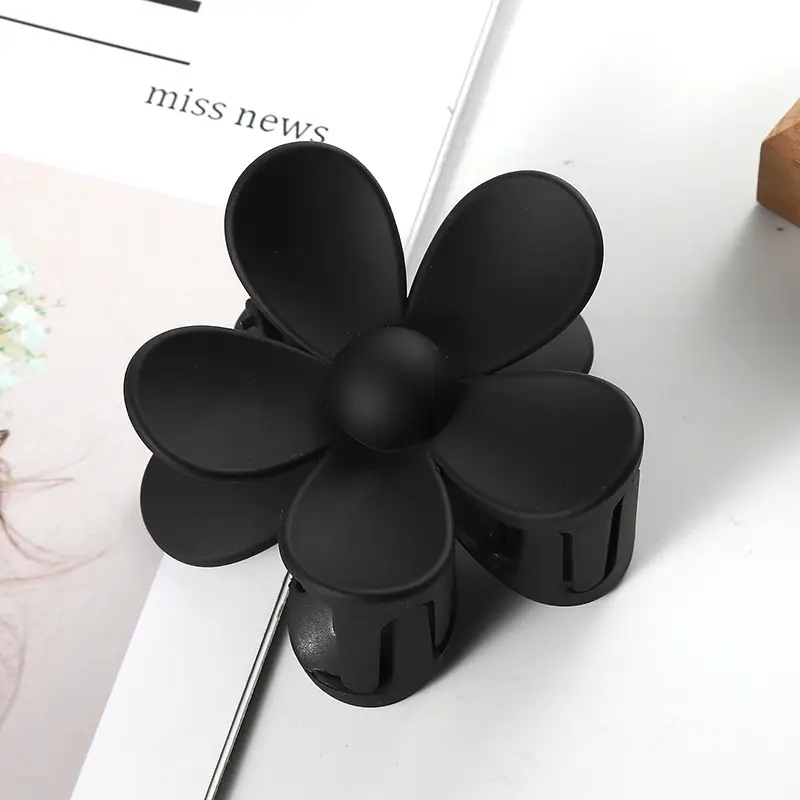 Black Flower Grip Hair Clip for Women - Image 2