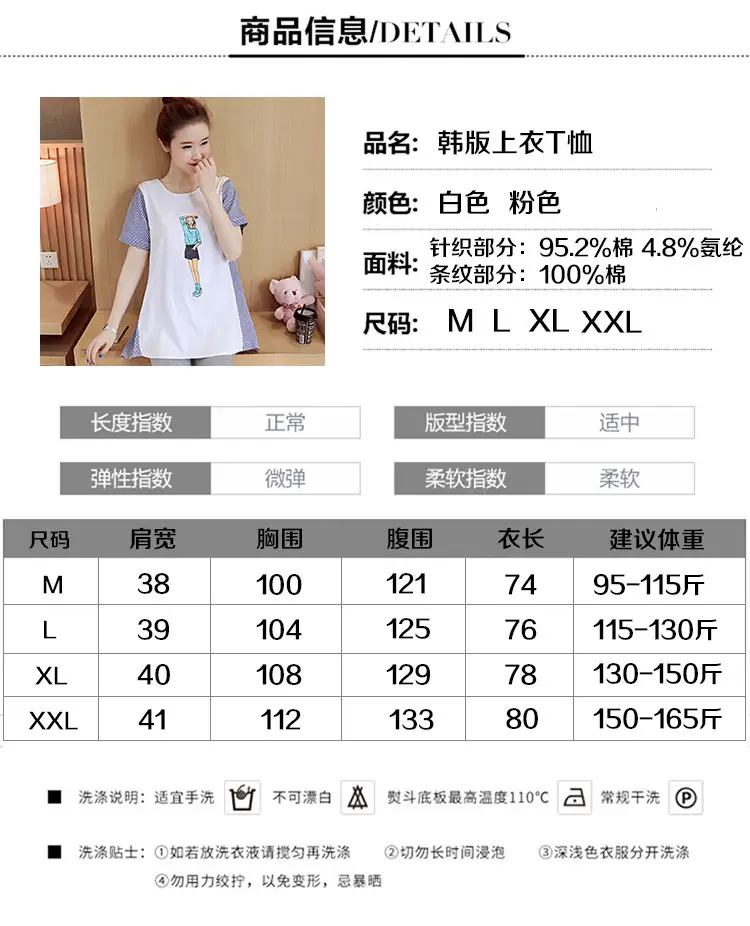 2023 Spring Pregnant Women Striped Top Short Sleeve — feature 3