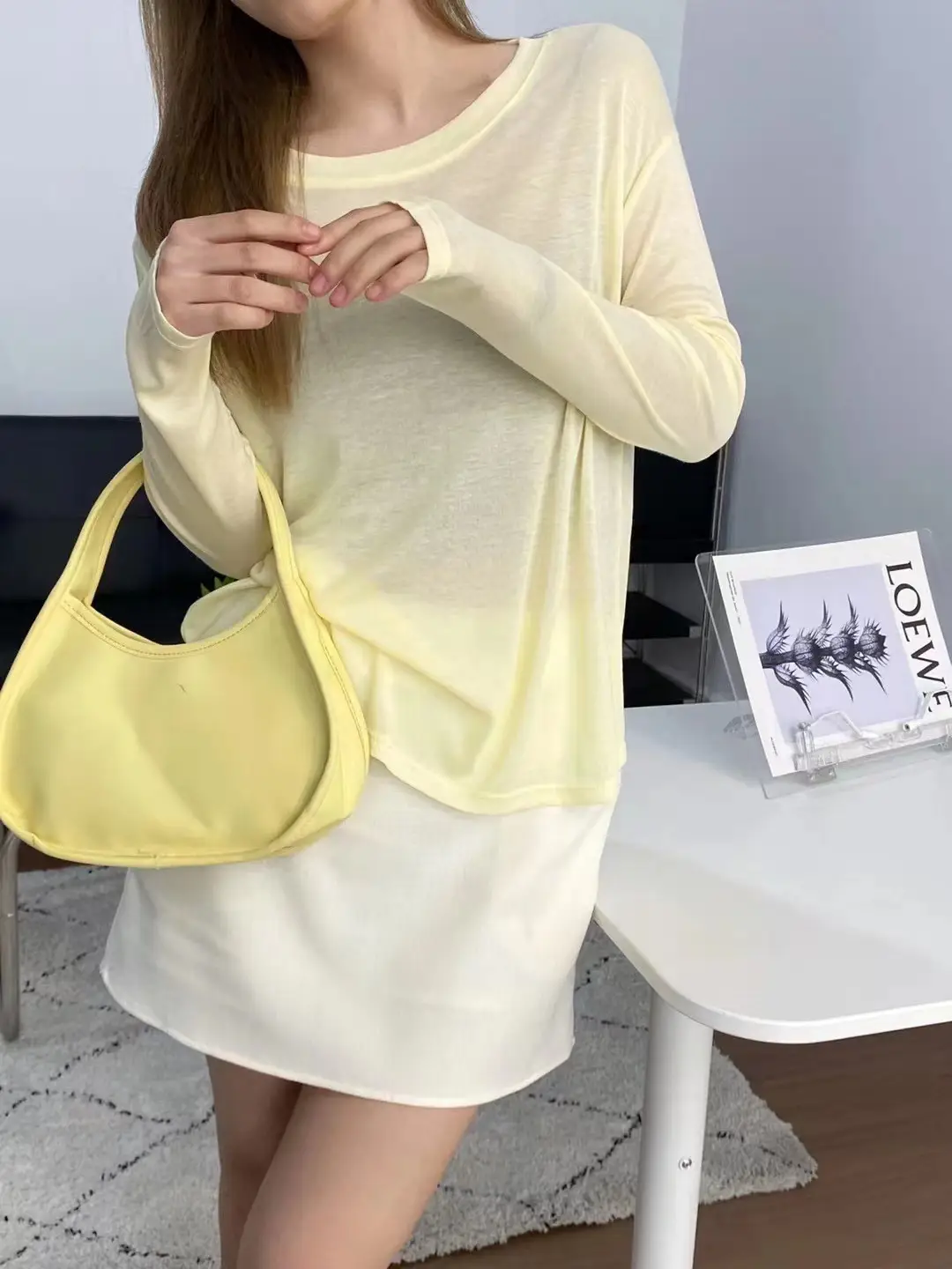 Lyocell Tencel Long Sleeve T-Shirt Women Solid Color
