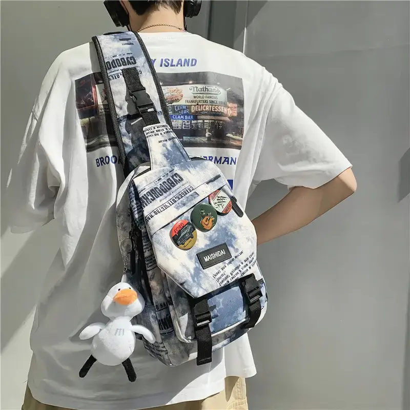 Men's Street Trendy Chest Bag Large Capacity Waterproof