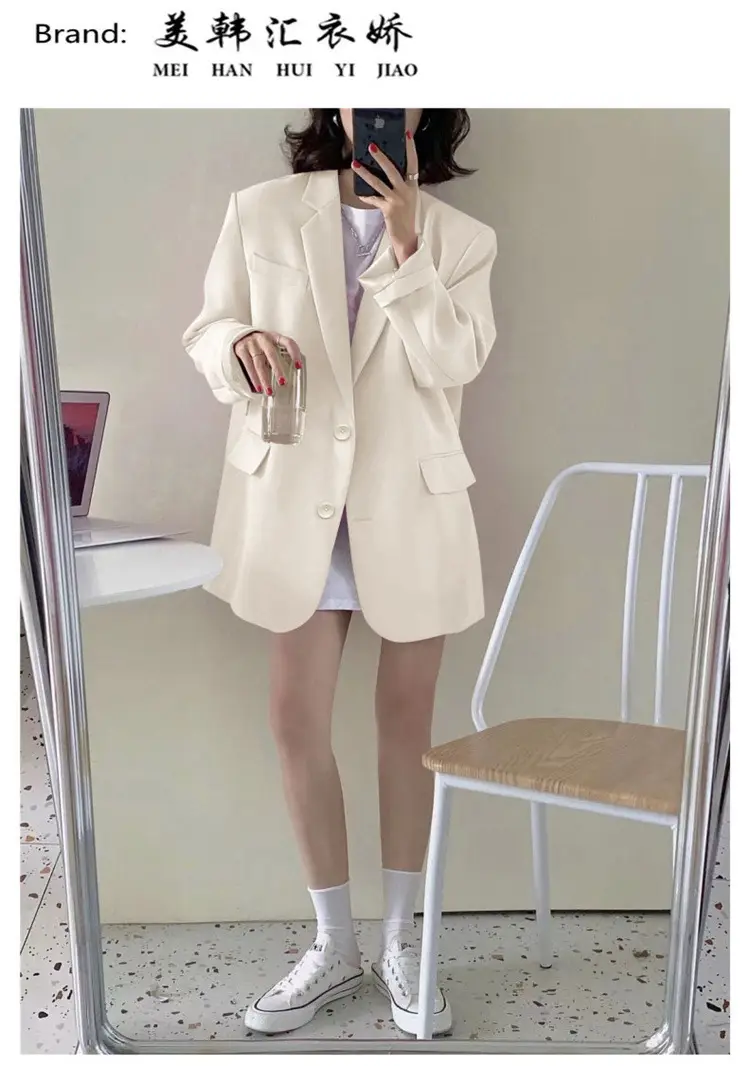 Women's 2026 Blazer Suit Cream British Style — feature 12