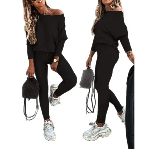 Women Casual Lace-Up One-Shoulder Pants Set Brown - Image 13
