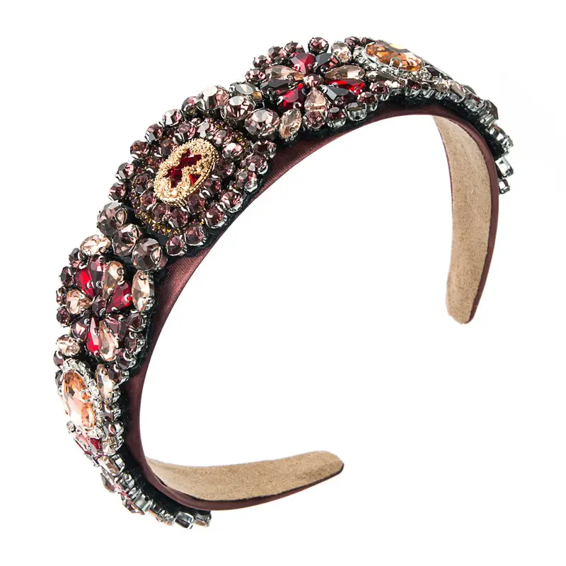Green Full Diamond Baroque Hair Hoop for Women
