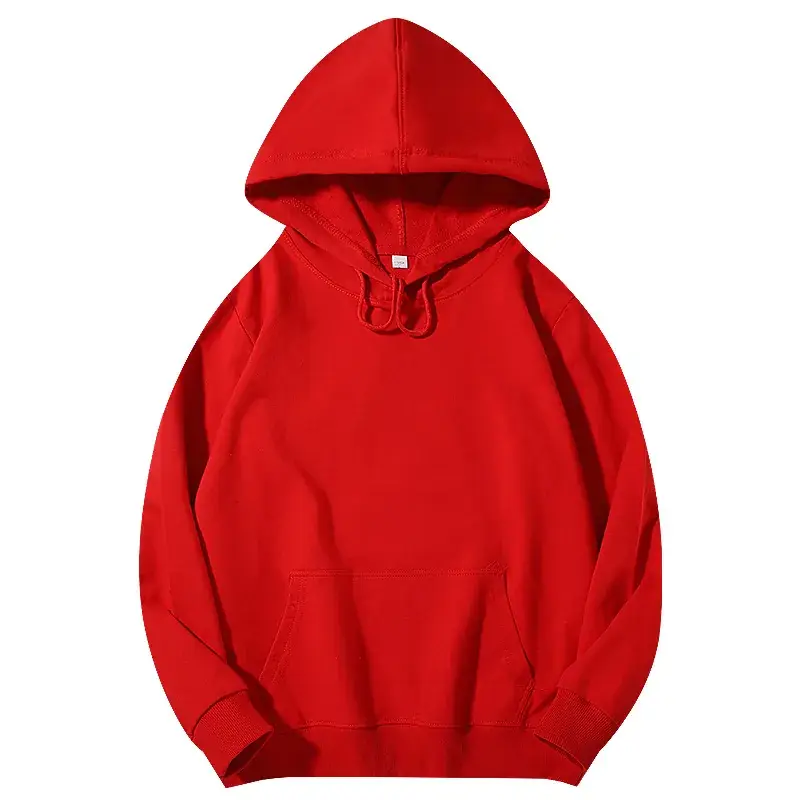 Men's Beige Terry Hooded Pullover Sweater - Image 4