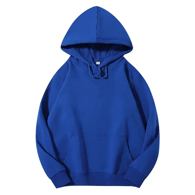 Men's Beige Terry Hooded Pullover Sweater - Image 11