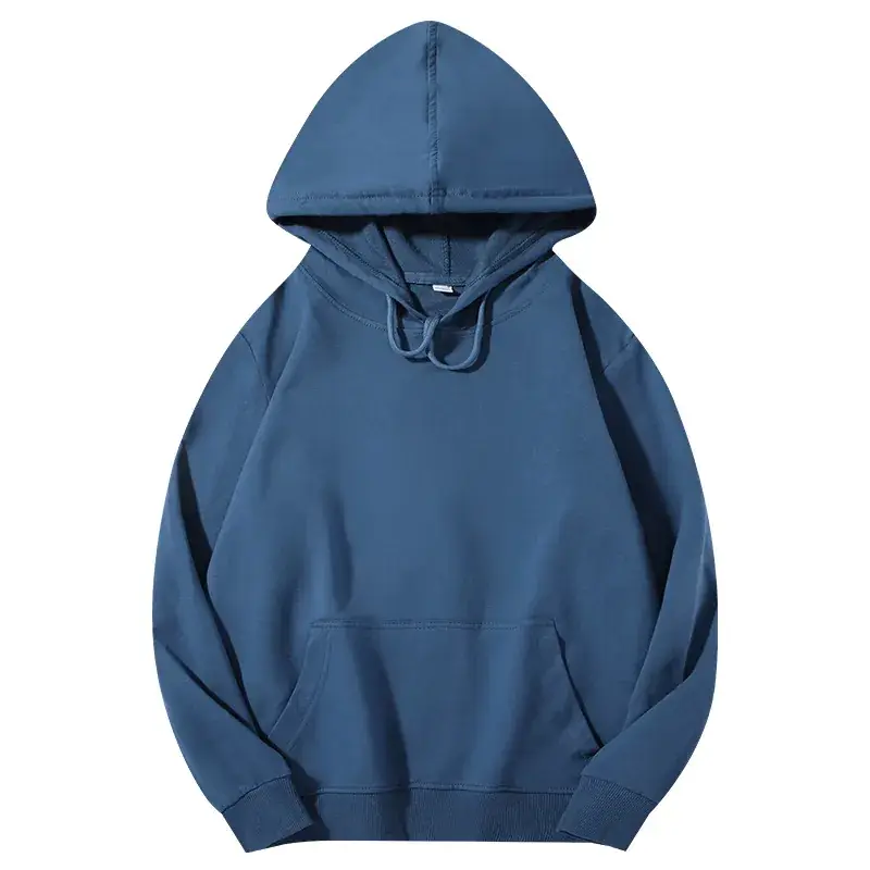 Men's Beige Terry Hooded Pullover Sweater - Image 12