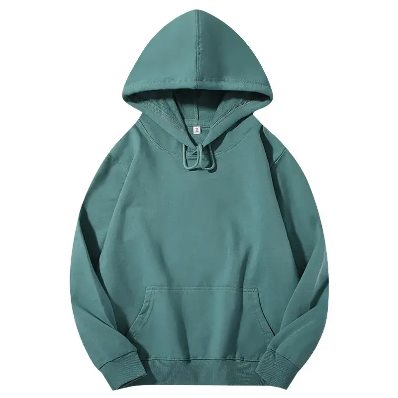 Men's Beige Terry Hooded Pullover Sweater - Image 14
