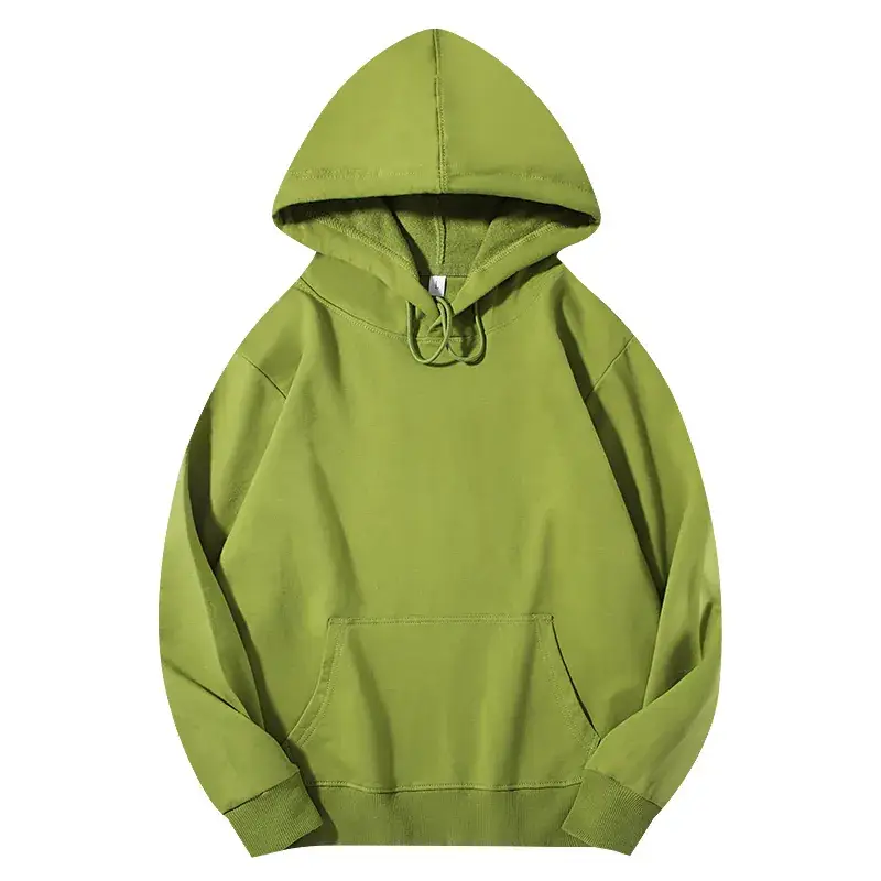 Men's Beige Terry Hooded Pullover Sweater - Image 16