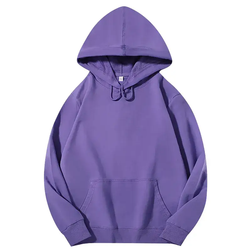 Men's Beige Terry Hooded Pullover Sweater - Image 17