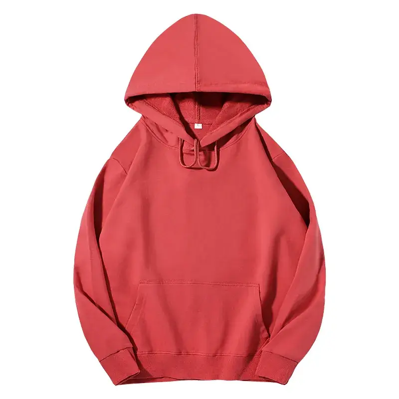 Men's Beige Terry Hooded Pullover Sweater - Image 19