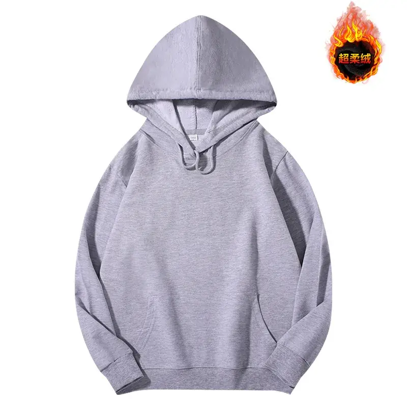 Men's Beige Terry Hooded Pullover Sweater - Image 24