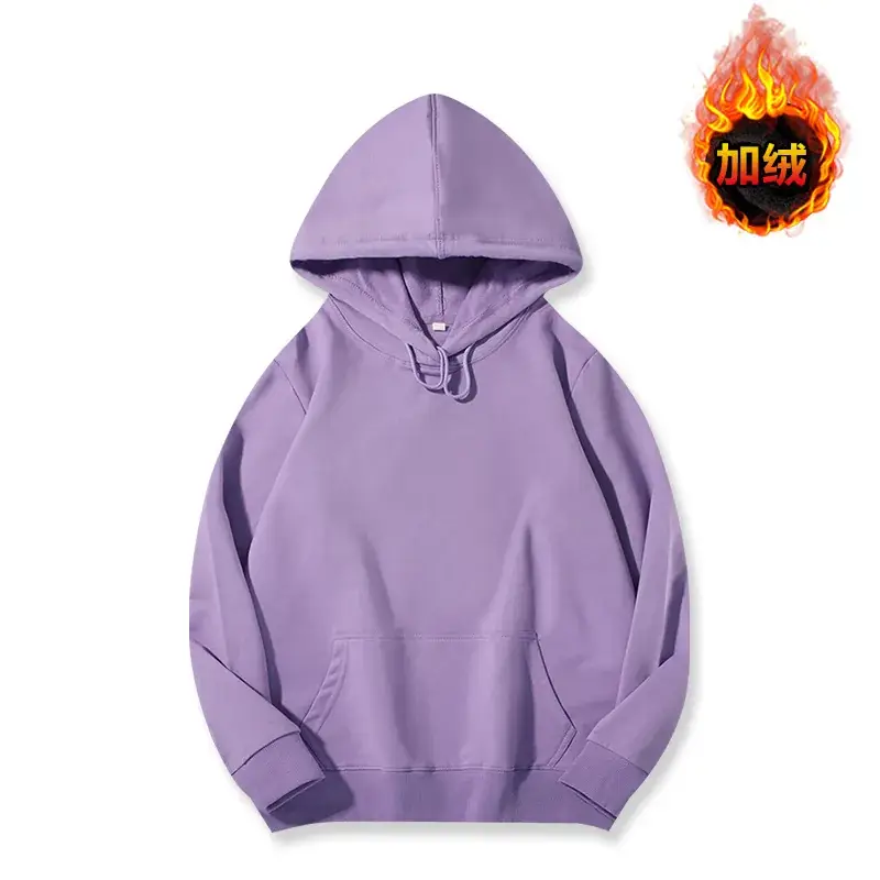 Men's Beige Terry Hooded Pullover Sweater - Image 27