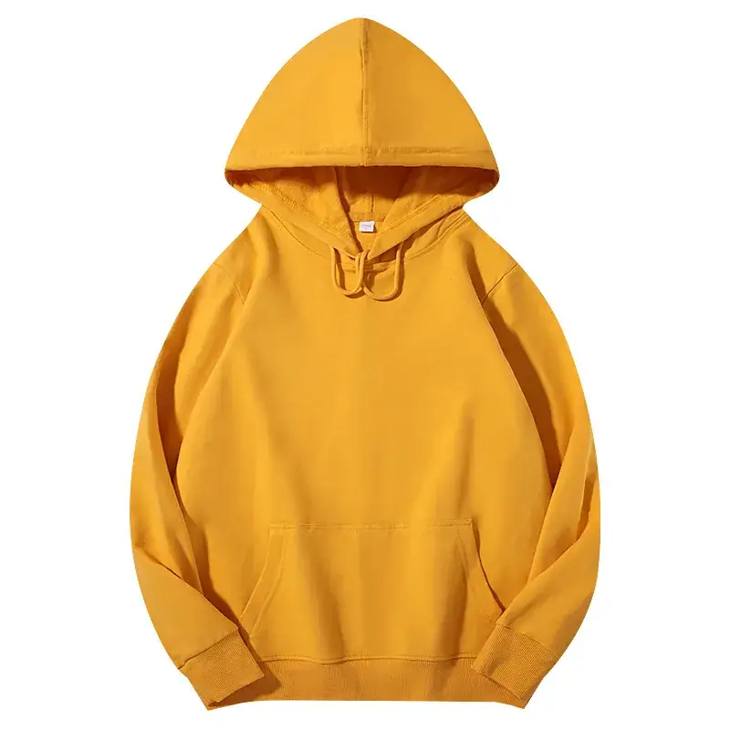 Men's Beige Terry Hooded Pullover Sweater - Image 3