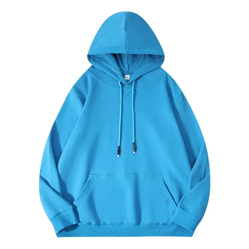 Men's Beige Terry Hooded Pullover Sweater - Image 40