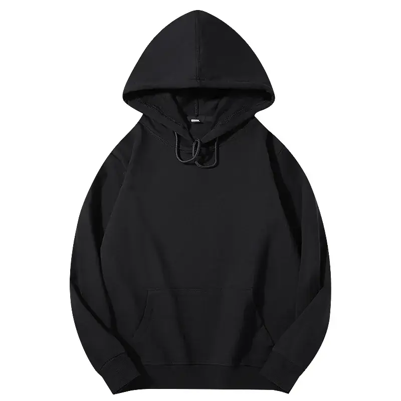 Men's Beige Terry Hooded Pullover Sweater - Image 5