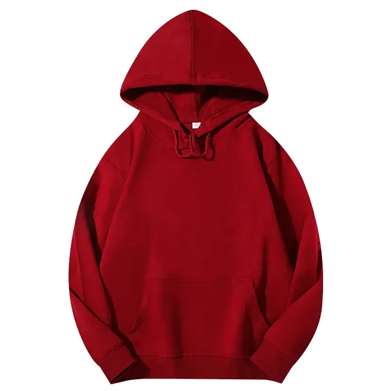 Men's Beige Terry Hooded Pullover Sweater - Image 6