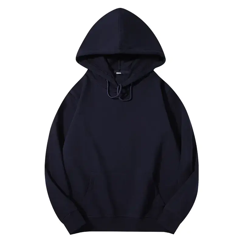 Men's Beige Terry Hooded Pullover Sweater - Image 8