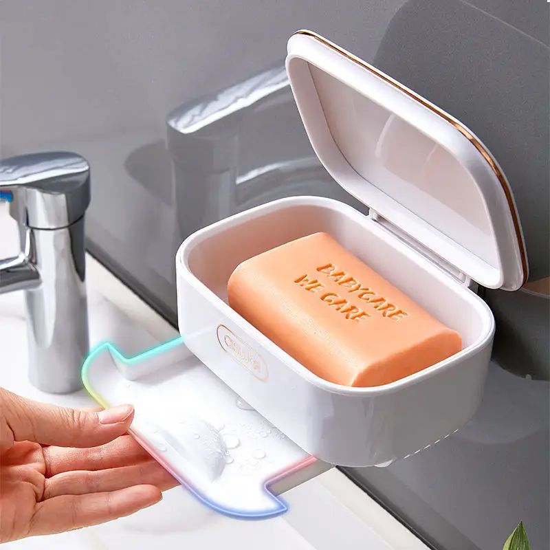 Suction Cup Soap Dish with LED Light & Punch-Free Storage - Image 6